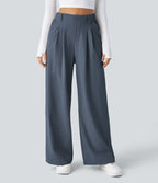 FlexTM High Waisted Side Pocket Wide Leg Waffle Work Pants