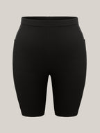 Textured Side Pockets Sculpting Swim Shorts