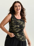 Stretchy Camouflage Print Tank Top