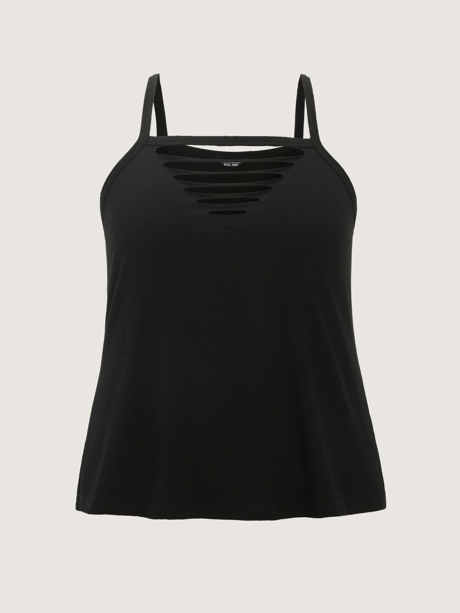 Cotton Stretchy Cut-Out Neckline Tank Top