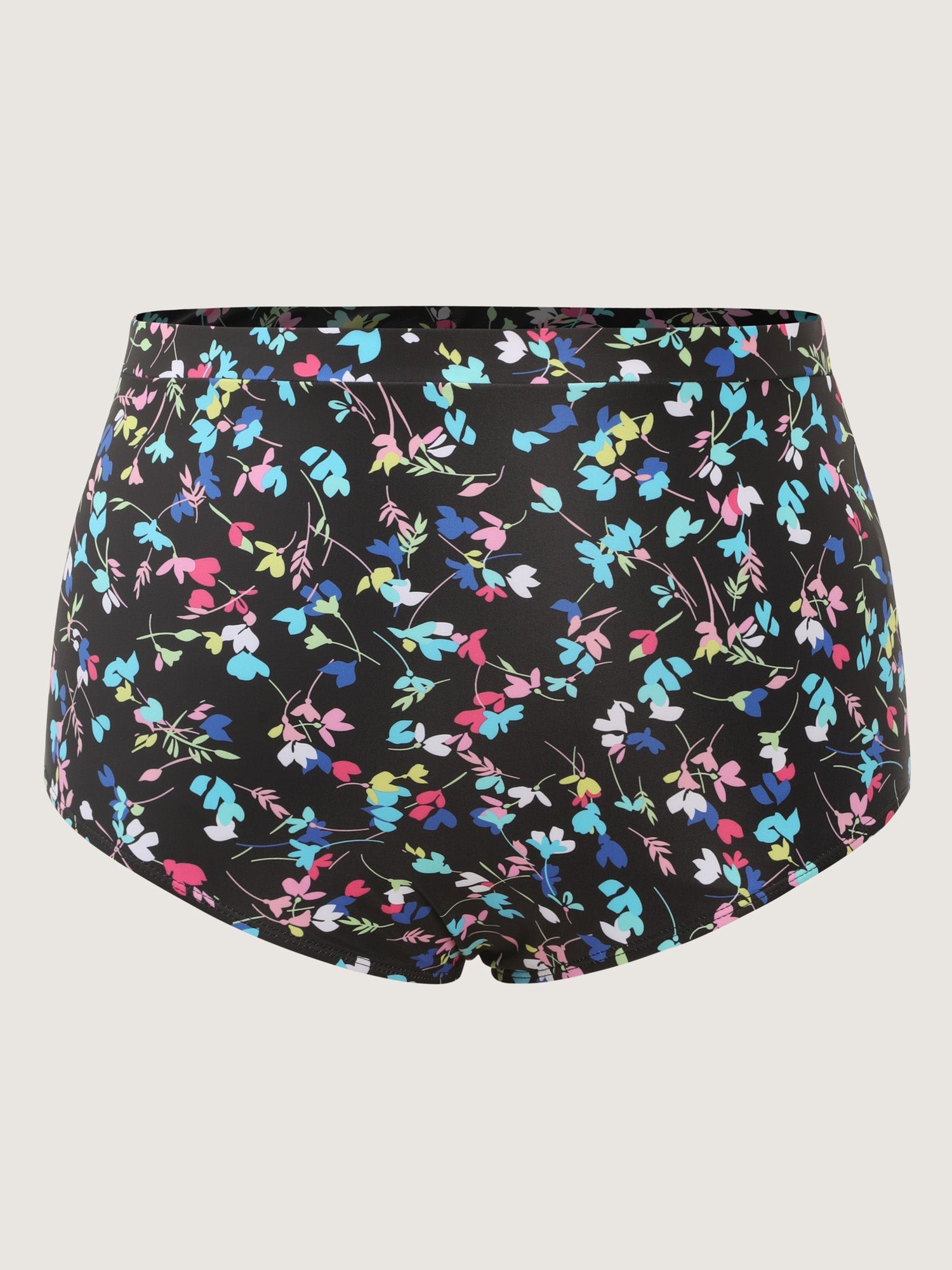 Colorful Floral Print Drawstring Swim Dress