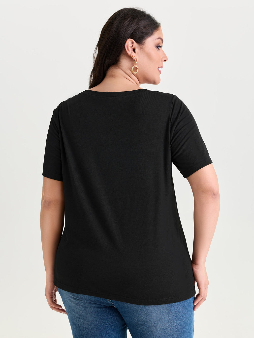 Supersoft Bird Print Round Neck Plain T-Shirt