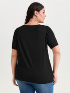Supersoft Bird Print Round Neck Plain T-Shirt