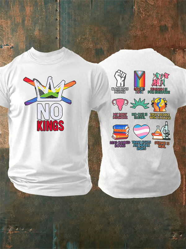 🔥Buy 3 Get 15% Off🔥Men's  No Kings Print T-Shirt