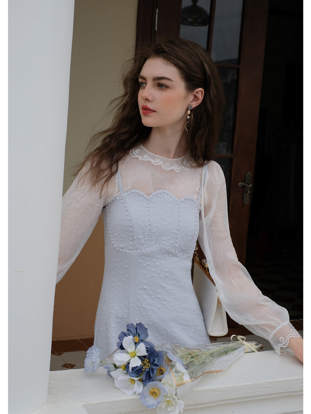 Sheer Chiffon Bottom Top + Mermaid Slip Dress