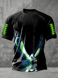 Men's Retro Black Art Print T-shirt