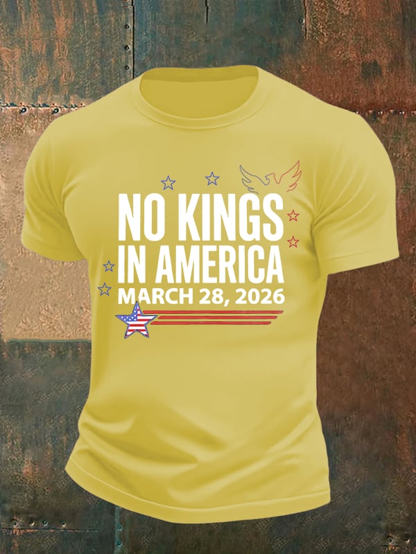 Men's   NO KINGS IN AMERICA  Print  T-Shirt