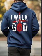 Men's Walk With God Printed Casual Hoodie