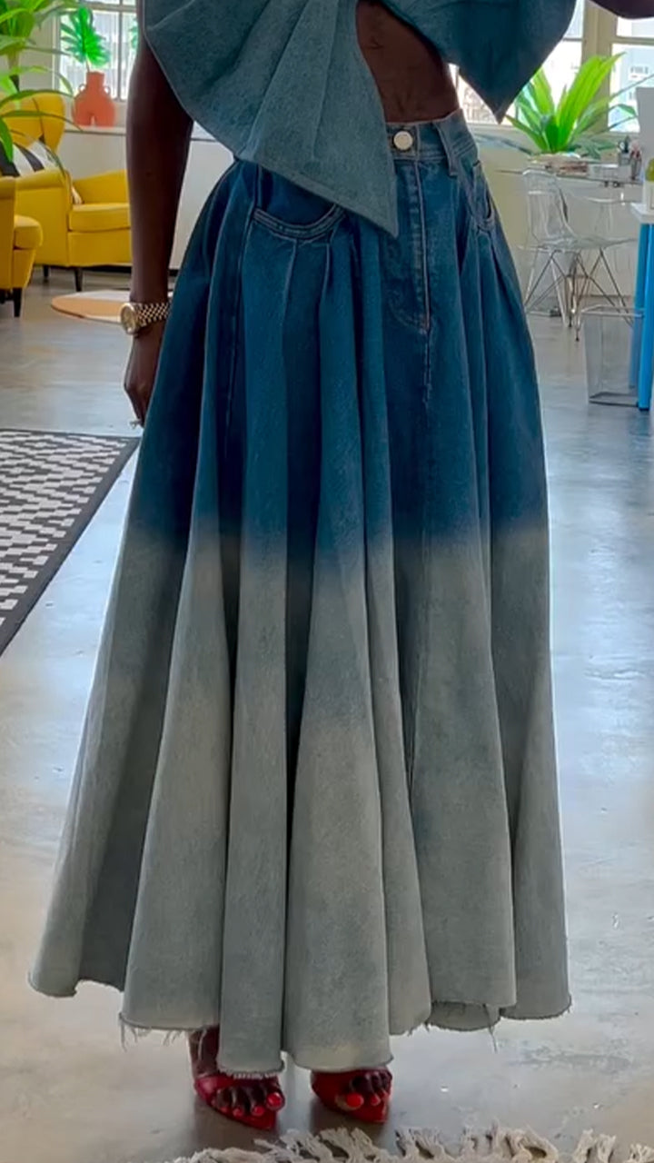 Women Gradient Casual Skirt