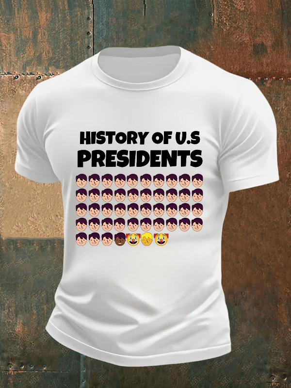 🔥Buy 3 Get 15% Off🔥Men's  History Of US Presidents Print T-Shirt