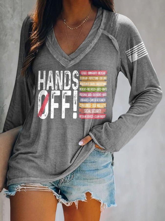🔥Buy 3 Get 15% Off🔥Women's Retro Hands Off Protest Print T-Shirt
