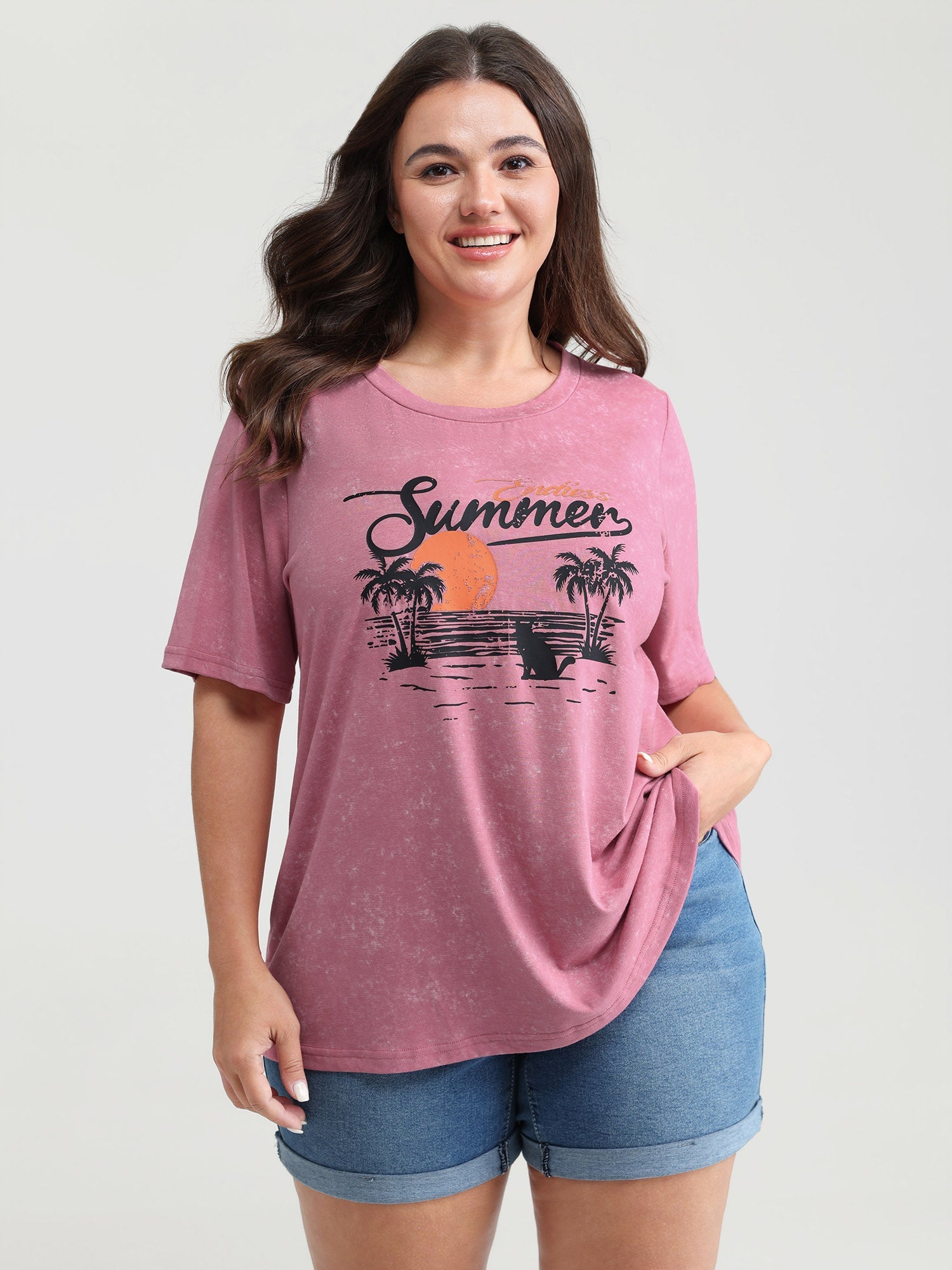 Summer-Ready Print Snowflake Effect T-Shirt