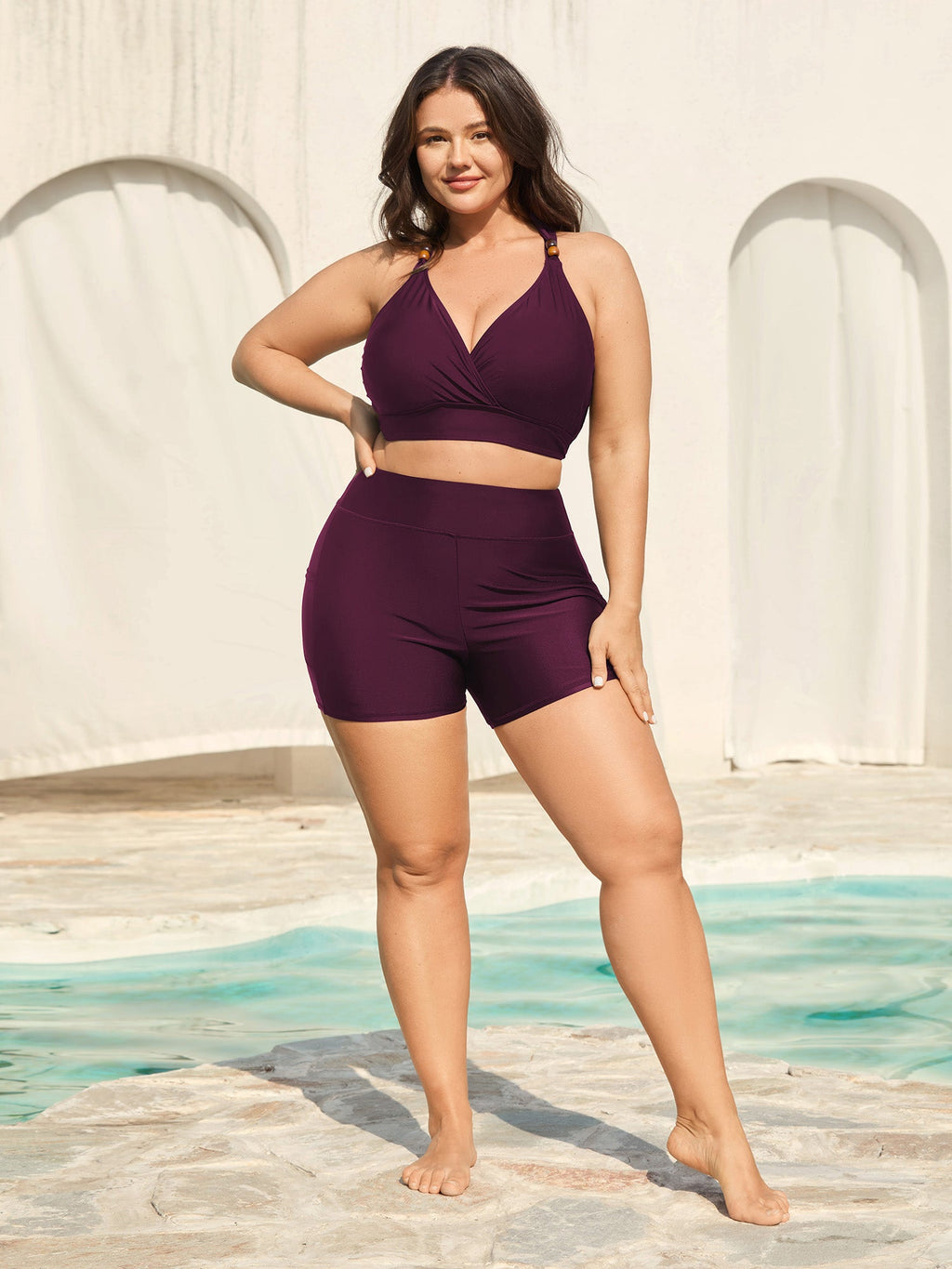 Sculpting Pockets Solid Swim Shorts