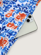 Breezy Print Pocket Surplice Swim Dress