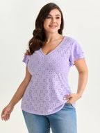 Layered Ruffled Sleeve V-Neck Knit Top