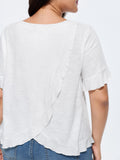 Cotton Overlap Back Ruffled T-Shirt