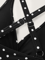 Polka Dots Deep V-Neck Bikini Top