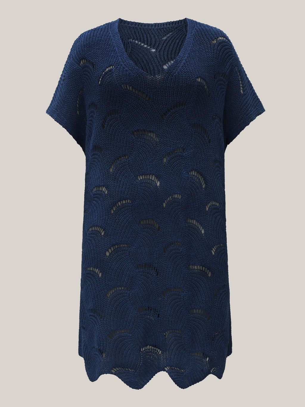 Cut-Out Solid V-Neck Swim Cover Up