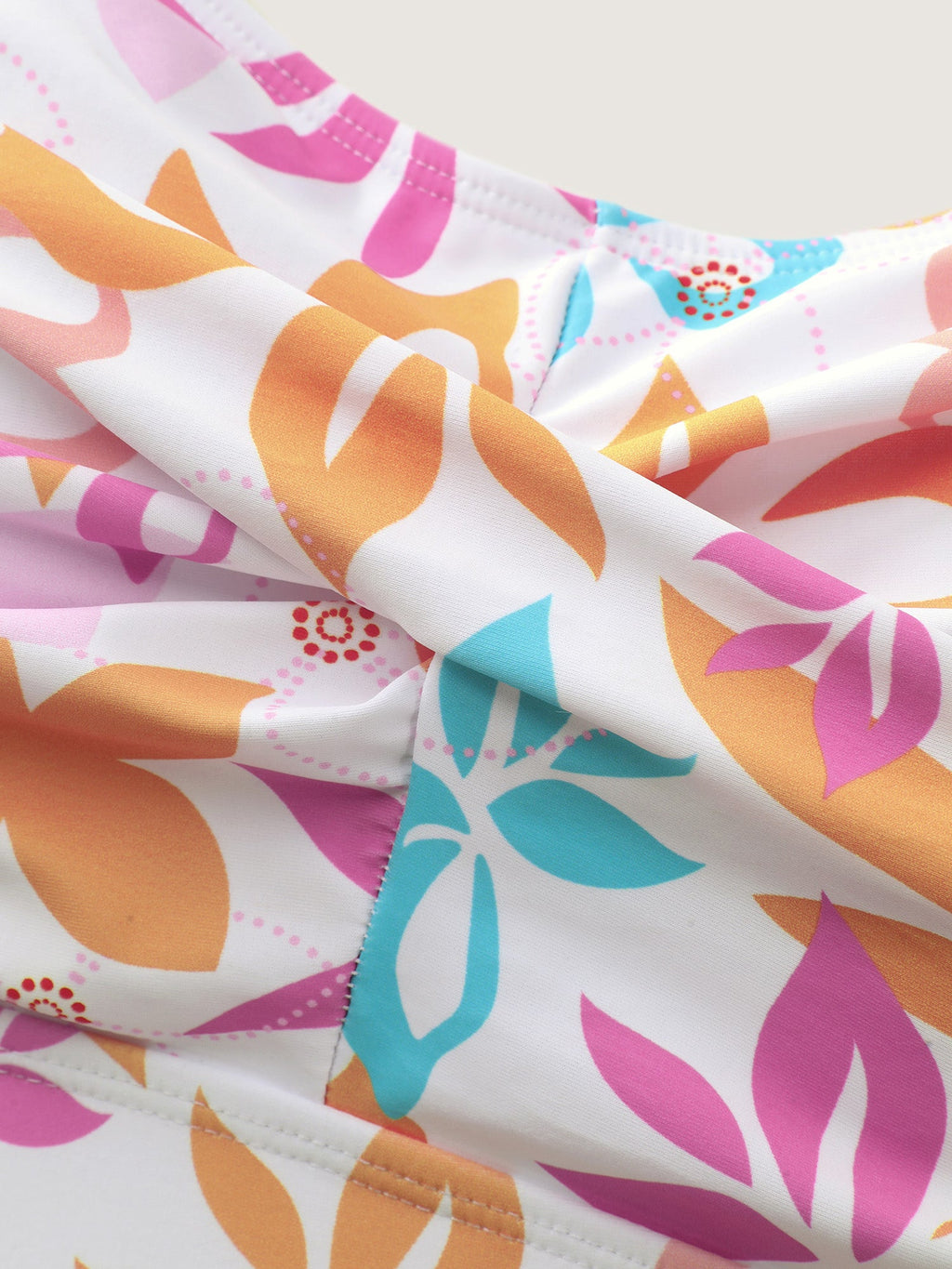 Playful Tropical Print Pockets Swim Dress