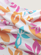 Playful Tropical Print Pockets Swim Dress