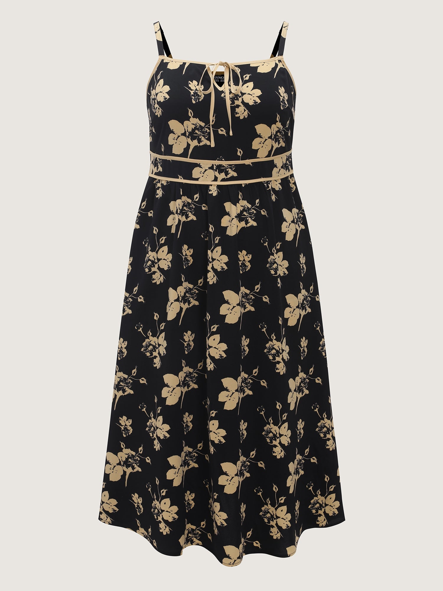 Floral Print Keyhole Neckline Maxi Dress