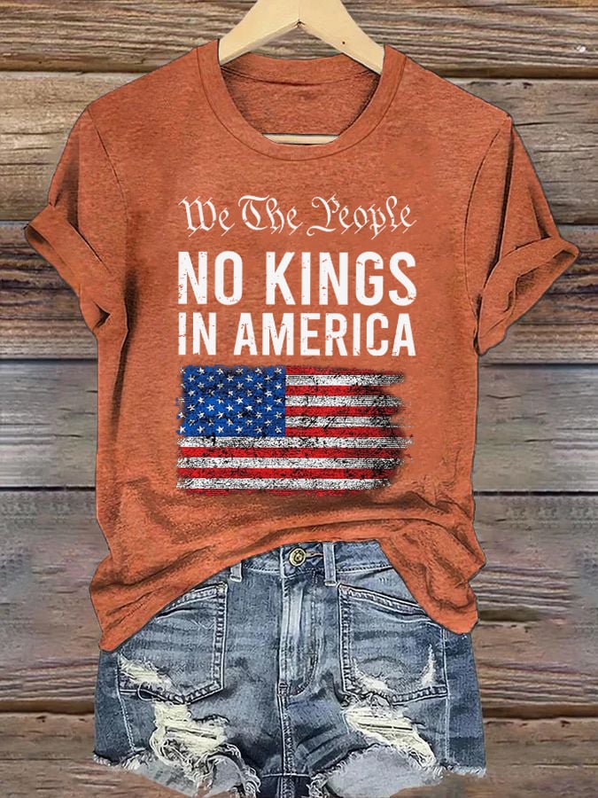 🔥Buy 3 Get 15% Off🔥Women's No Kings In America Print T-Shirt