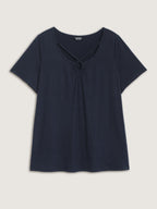 Supersoft Cut-Out Neckline Plain T-Shirt