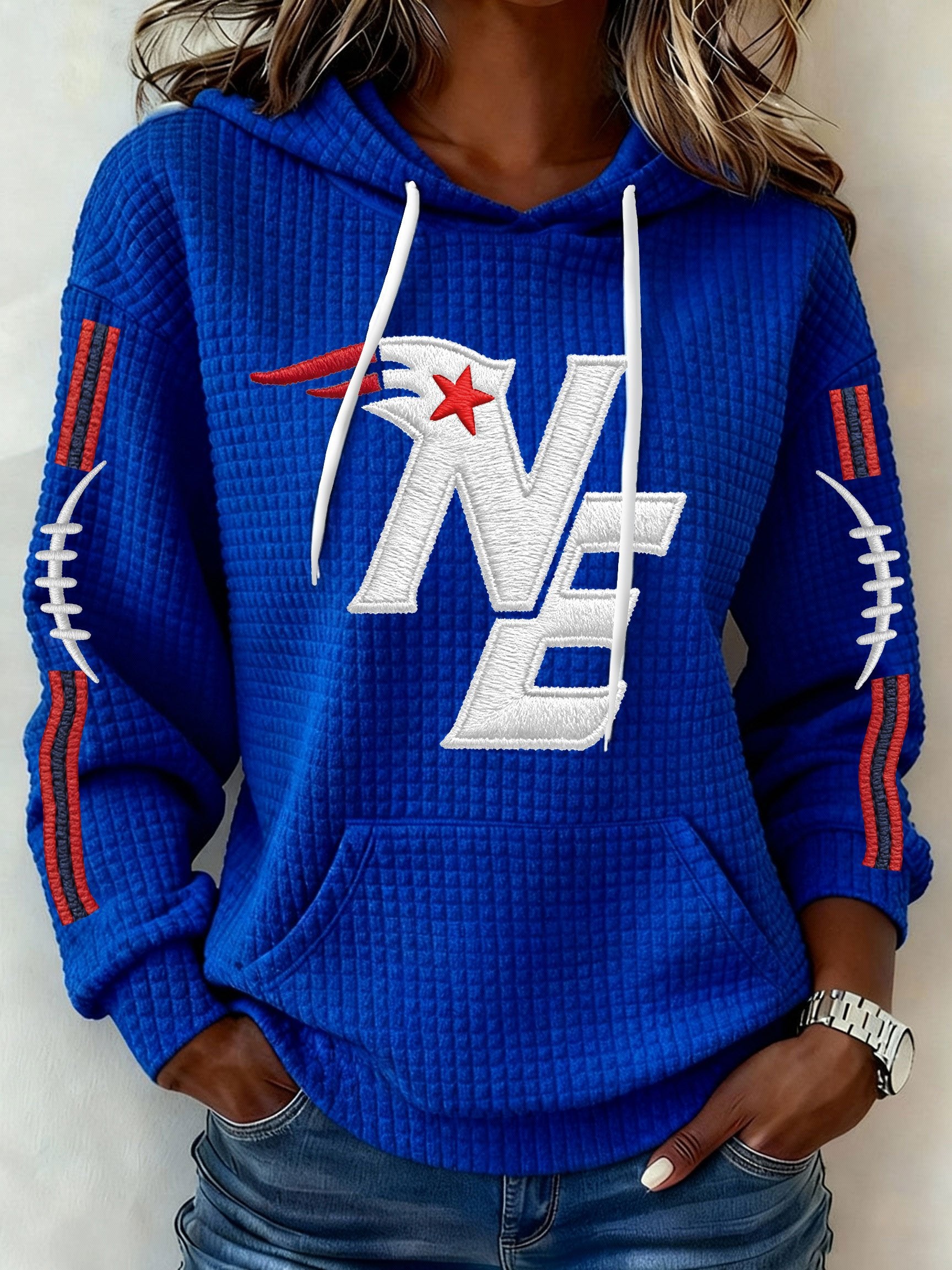 Women’s Football Graphic Waffle Knit Hoodie