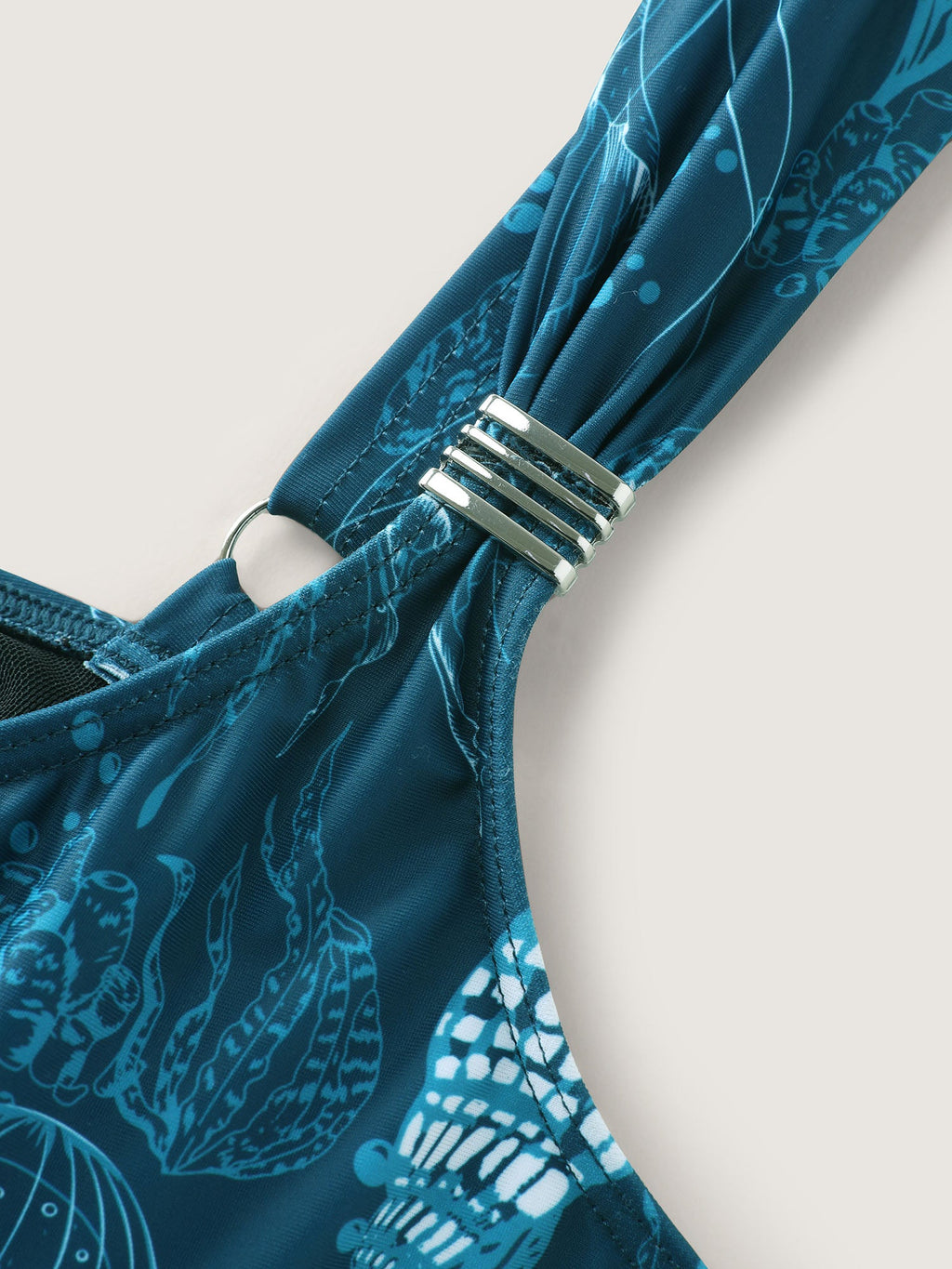 Vibrant Ocean Pattern Pocket One-Piece Swimsuit