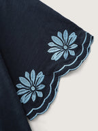 Cotton Stretchy V-Neck Floral Print T-Shirt