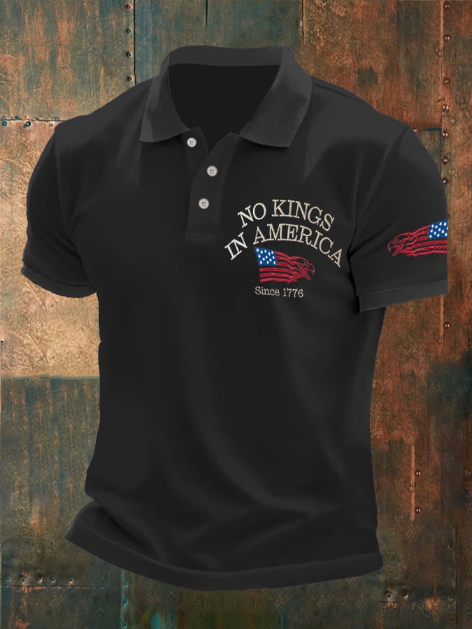 🔥Buy 3 Get 15% Off🔥Man's Vintage No Kings In America Since 1776 Printed Polo Shirt