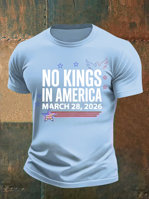 Men's   NO KINGS IN AMERICA  Print  T-Shirt