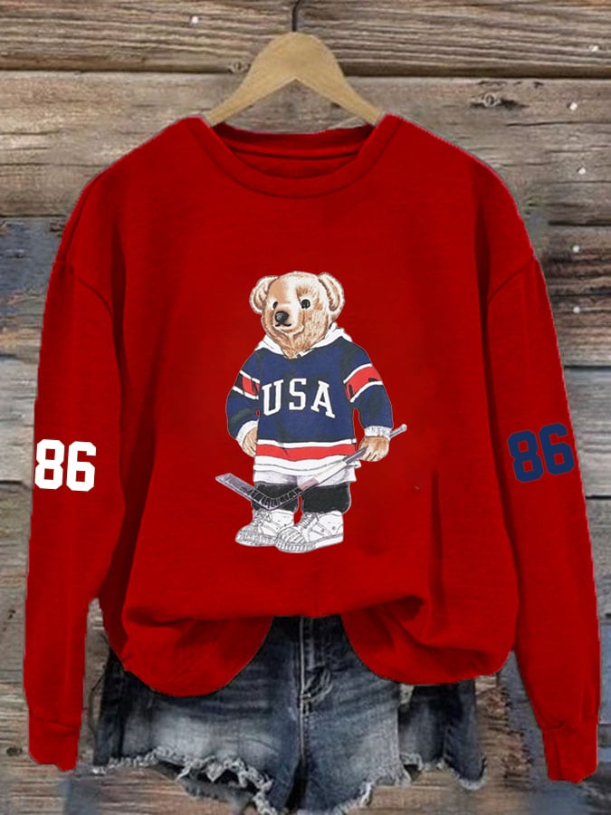 Women's  Hockey Print Sweatshirt