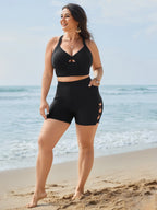 Side Cut-Out Detail Pockets Swim Shorts