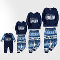Joyful Blue Christmas Pajamas Set With "Christmas Crew Making Memories Together" Print