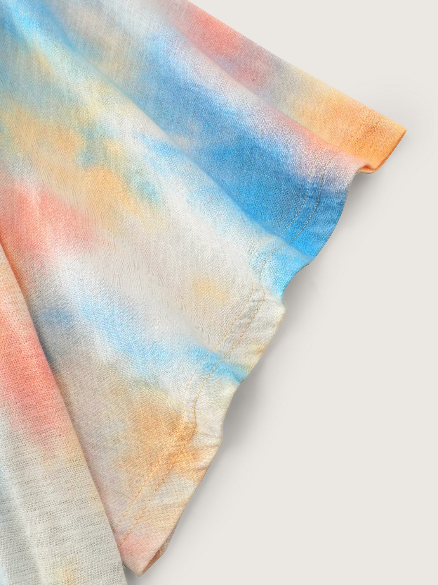 Cotton Color Gradient Fit And Flare Knit Top