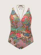 Paisley Print Tummy-Control One-Piece Swim
