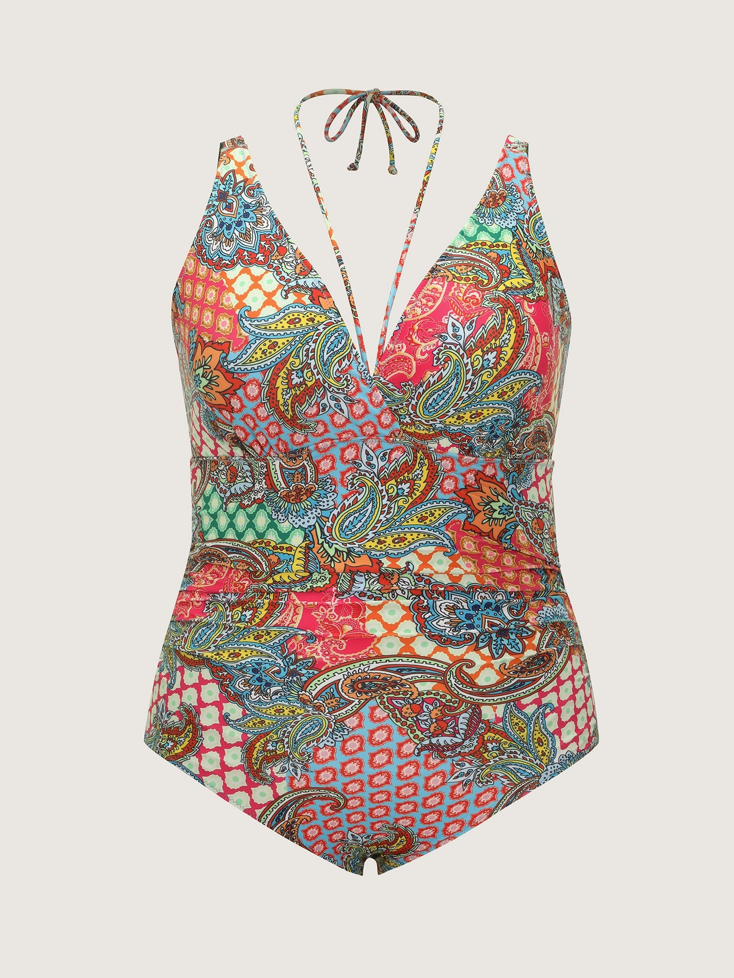 Paisley Print Tummy-Control One-Piece Swim