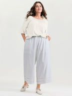 Ruffled Sleeve Shirred Neckline Plain Top