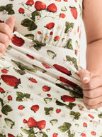 Garden Strawberry Print Stretchy Knit Top
