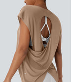 Crossover Asymmetric High-Low Hem Running Sports Top
