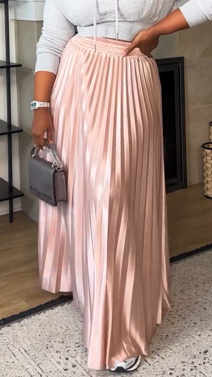 Ladies' Pleated Elegant Casual Skirt