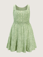 Breezy Floral Print Ruffled Hem Mini Dress