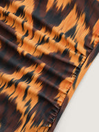 Sarong Geometric Print One-Piece Swim Set