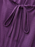 Square Neckline Shirred Waist Maxi Dress