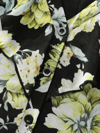 Floral Print Ruffled Edges Blouse