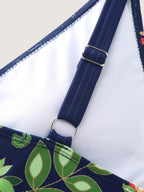 Tropical Print Pockets One-Piece Swimsuit