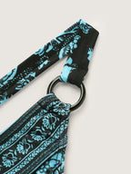 Paisley Print Round Neck Swim Top