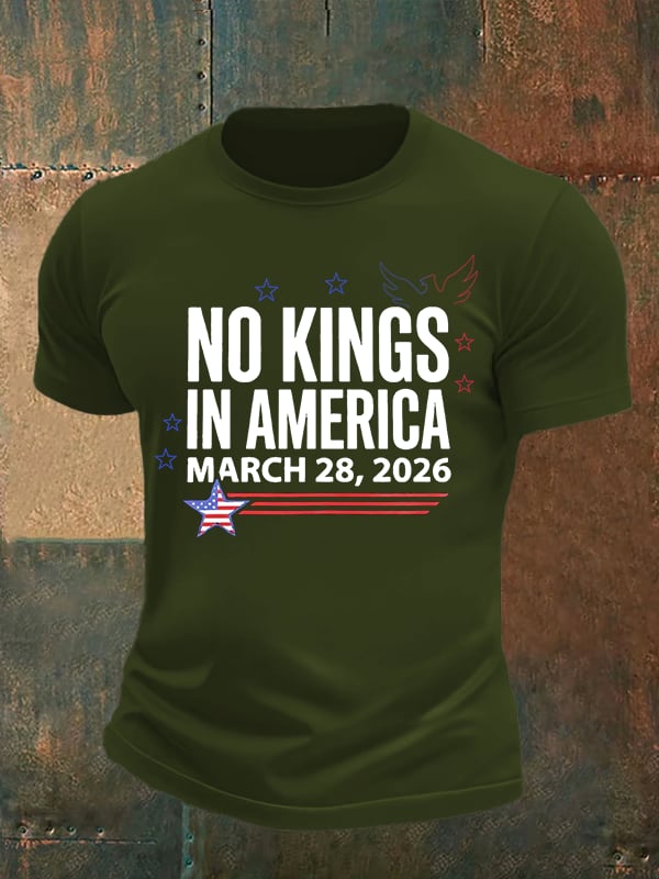 Men's   NO KINGS IN AMERICA  Print  T-Shirt