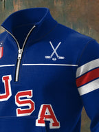 Retro Men's USA Ice Hockey Print Sweatshirt